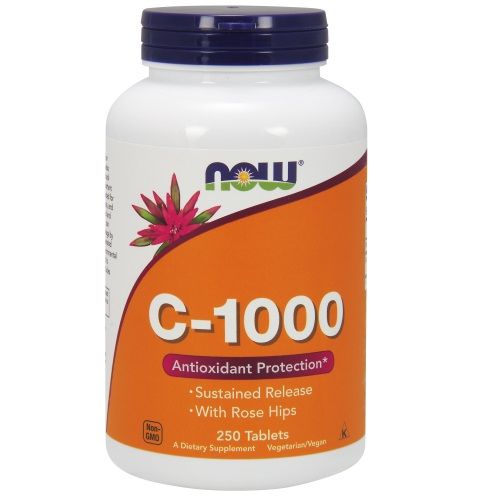 NOW - VITAMIN C-1000 - SUSTAINED RELEASE WITH ROSE HIPS - 250 TABLETTA