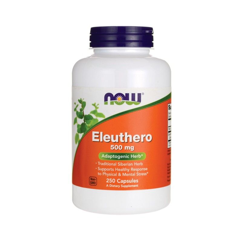 NOW - ELEUTHERO 500 MG - ADAPTOGENIC HERB - 250 KAPSZULA