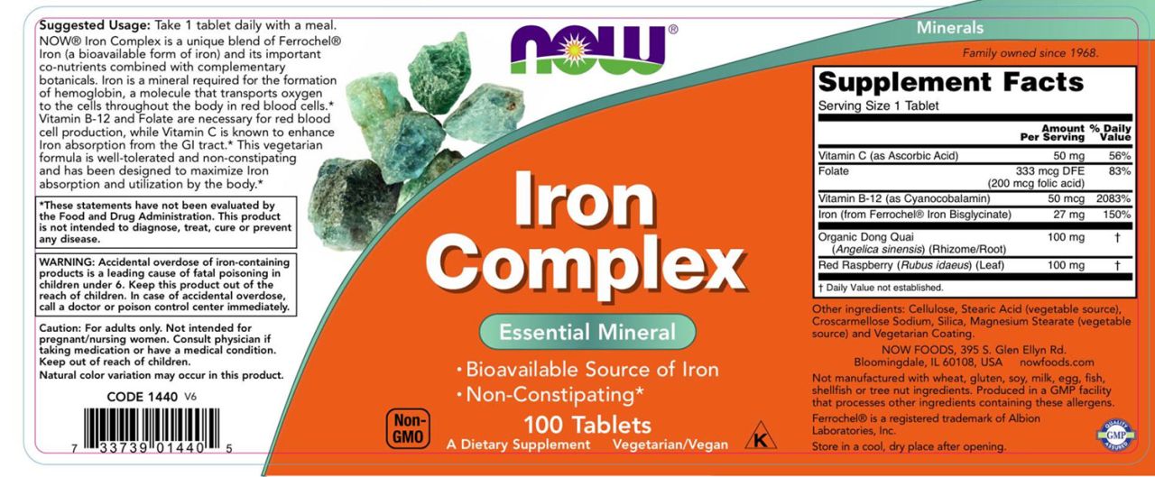 NOW - KOMPLEX VAS TABLETTA - IRON COMPLEX VEGETARIAN - 100 TABLETTA NOW - KOMPLEX VAS TABLETTA - IRON COMPLEX VEGETARIAN - 100 TABLETTA
