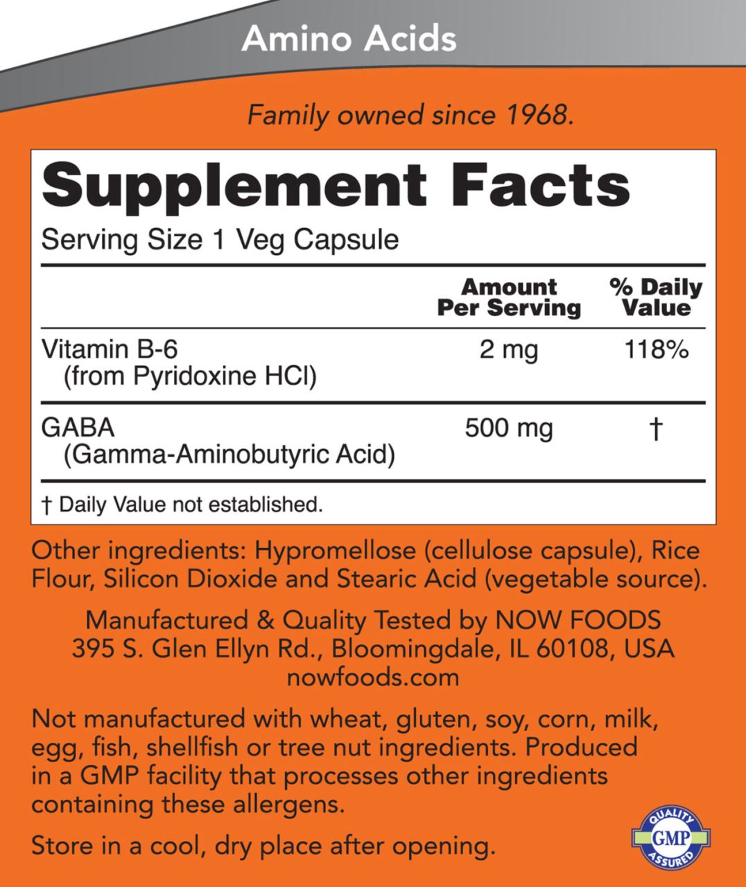 NOW - GABA 500 MG - GAMMA-AMINO-VAJSAV - 200 KAPSZULA NOW - GABA 500 MG - GAMMA-AMINO-VAJSAV - 200 KAPSZULA