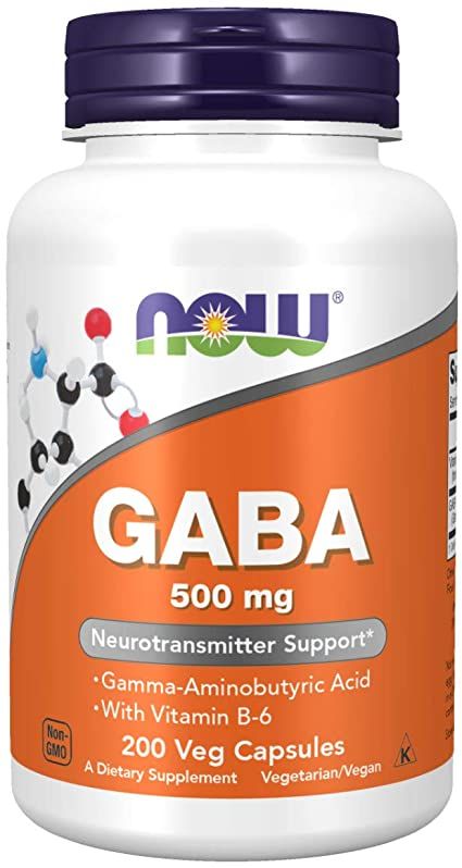 NOW - GABA 500 MG WITH VITAMIN B6 - 200 KAPSZULA