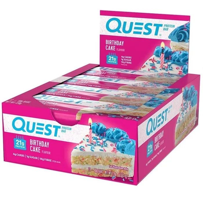 QUEST - QUEST PROTEIN BAR - 12X60 G - BIRTHDAY CAKE/SZÜLETÉSNAPI TORTA