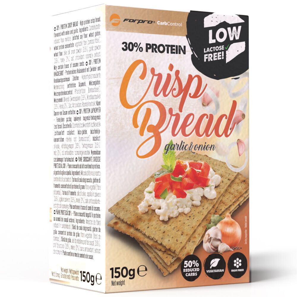 FORPRO - 30% PROTEIN CRISP BREAD - GARLIC & ONION - 150 G