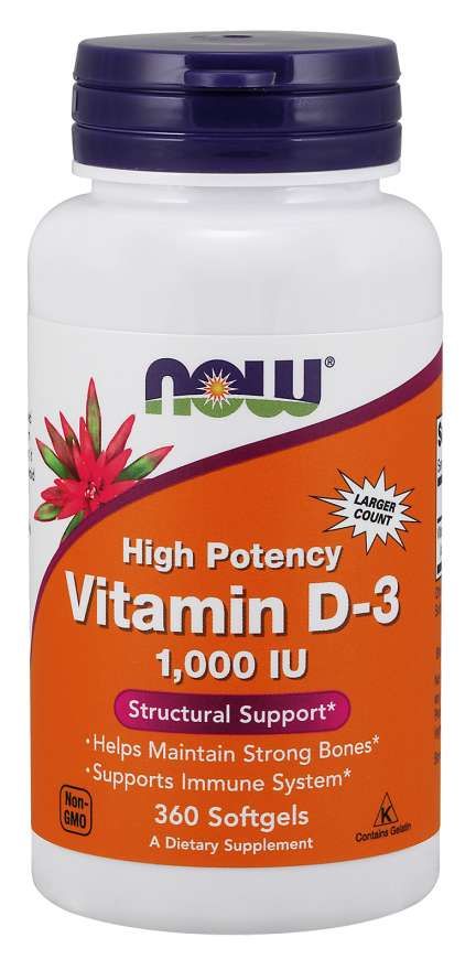 NOW - VITAMIN D3 1000 IU - 360 GÉLKAPSZULA