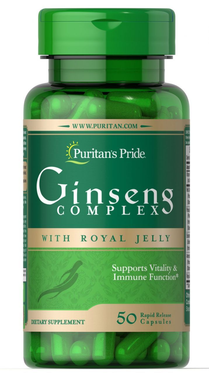 PURITANS PRIDE - GINSENG COMPLEX WITH ROYAL JELLY 1000 MG - 50 KAPSZULA