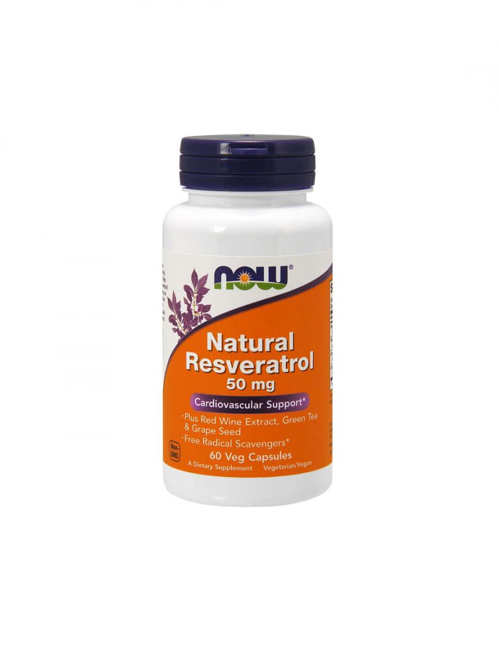 NOW - NATURAL RESVERATROL 50 MG - WITH RED WINE EXTRACT - 60 KAPSZULA