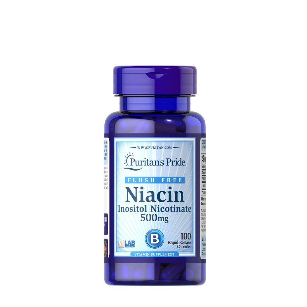 PURITANS PRIDE - FLUSH FREE NIACIN 500 MG - 100 KAPSZULA