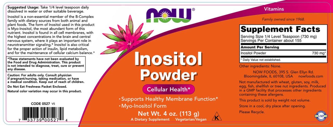 NOW - VEGETÁRIÁNUS INOZITOL POR - 113 G NOW - VEGETÁRIÁNUS INOZITOL POR - 113 G