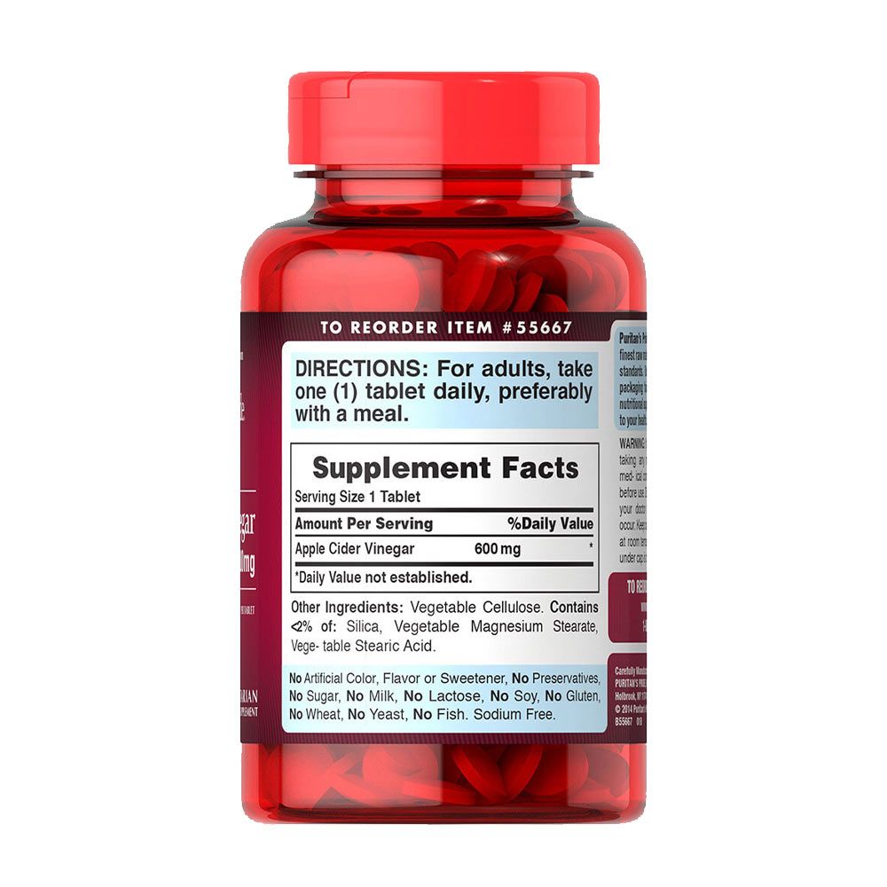 PURITANS PRIDE - APPLE CIDER VINEGAR 600 MG - ALMAECET TABLETTA - 200 TABLETTA PURITANS PRIDE - APPLE CIDER VINEGAR 600 MG - ALMAECET TABLETTA - 200 TABLETTA