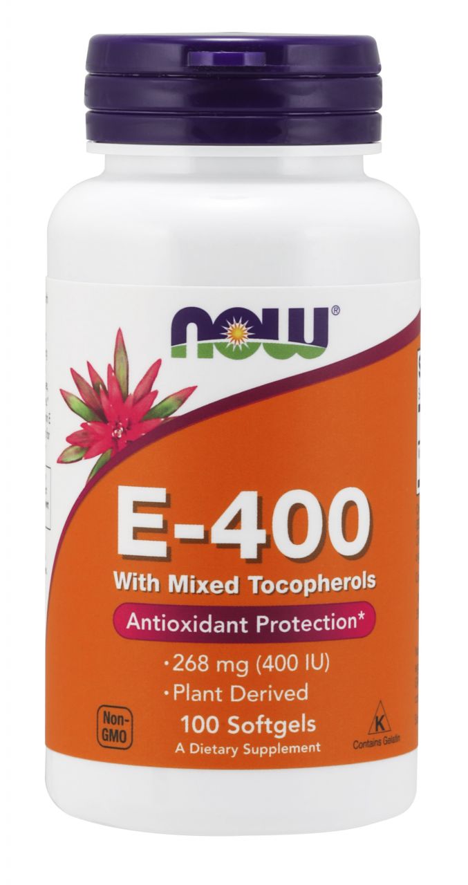 NOW - VITAMIN E-400 WITH MIXED TOCOPHEROLS - 100 GÉLKAPSZULA