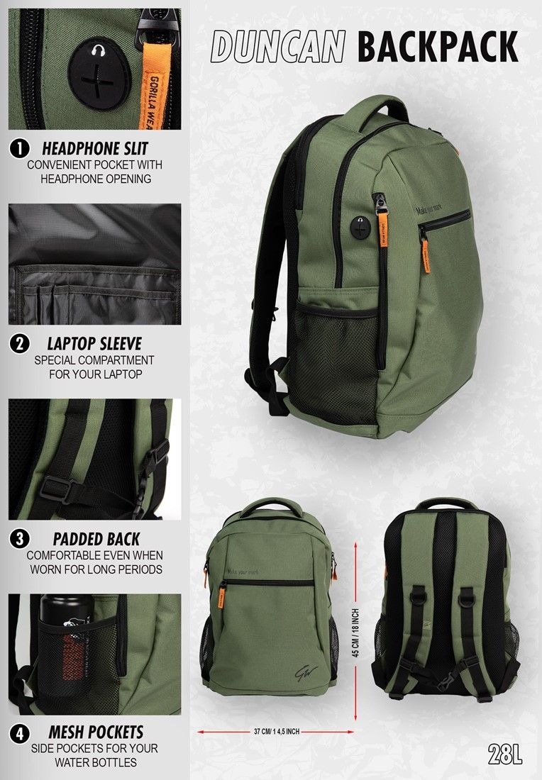 GORILLA WEAR - DUNCAN BACKPACK ARMY GREEN - HÁTIZSÁK - KATONAZÖLD