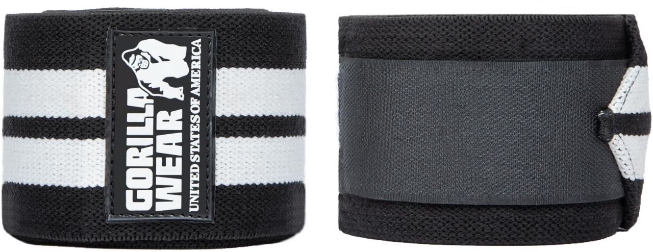 GORILLA WEAR - KNEE WRAPS - TÉRDBANDÁZS - FEKETE/FEHÉR - 200 CM/79IN