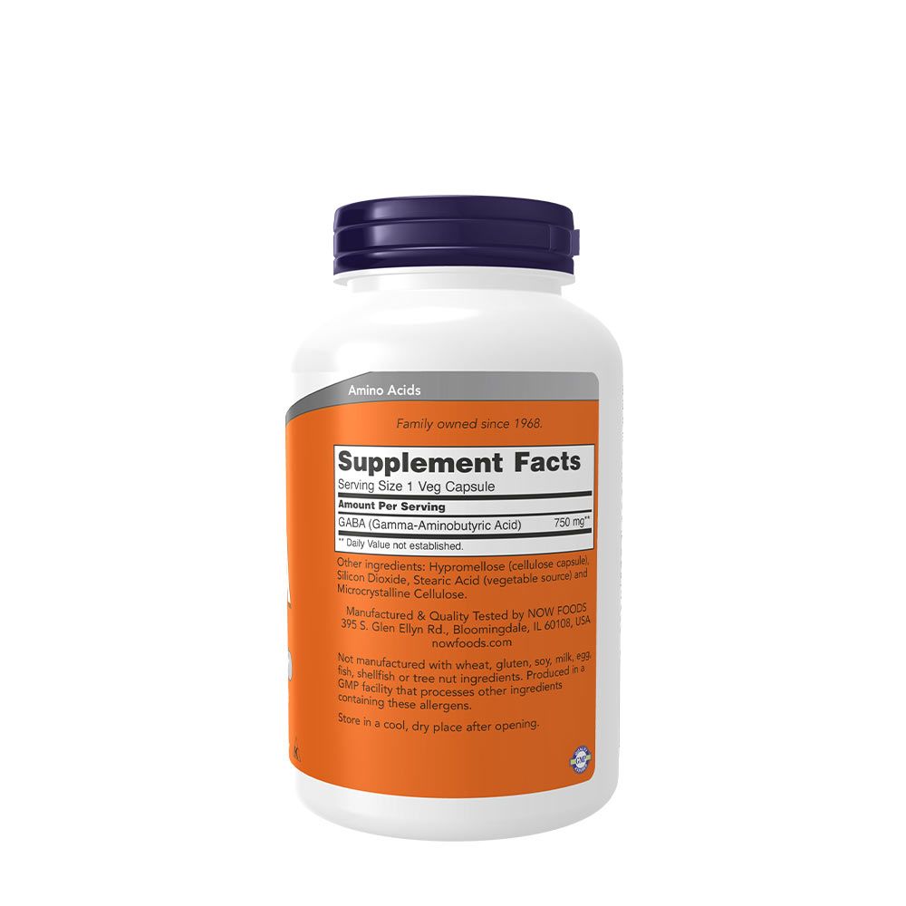 NOW - GABA 750 MG - GAMMA-AMINO-VAJSAV - 200 KAPSZULA NOW - GABA 750 MG - GAMMA-AMINO-VAJSAV - 200 KAPSZULA