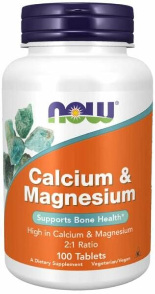 NOW - CALCIUM & MAGNESIUM - SUPPORTS BONE HEALTH - 100 TABLETTA