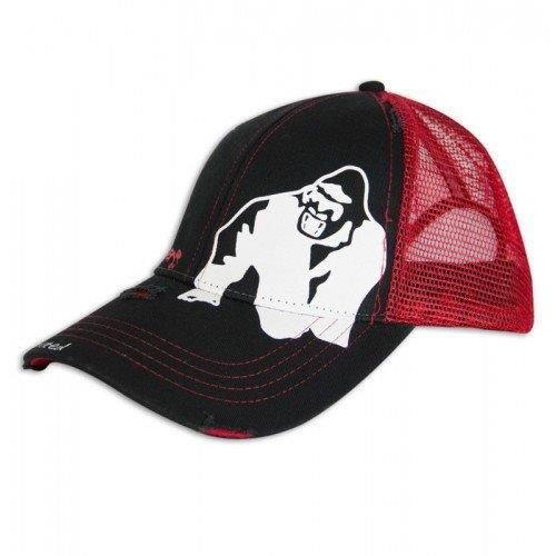 GORILLA WEAR - LOGO TRUCKER CAP - BASEBALL SAPKA - FEKETE/PIROS