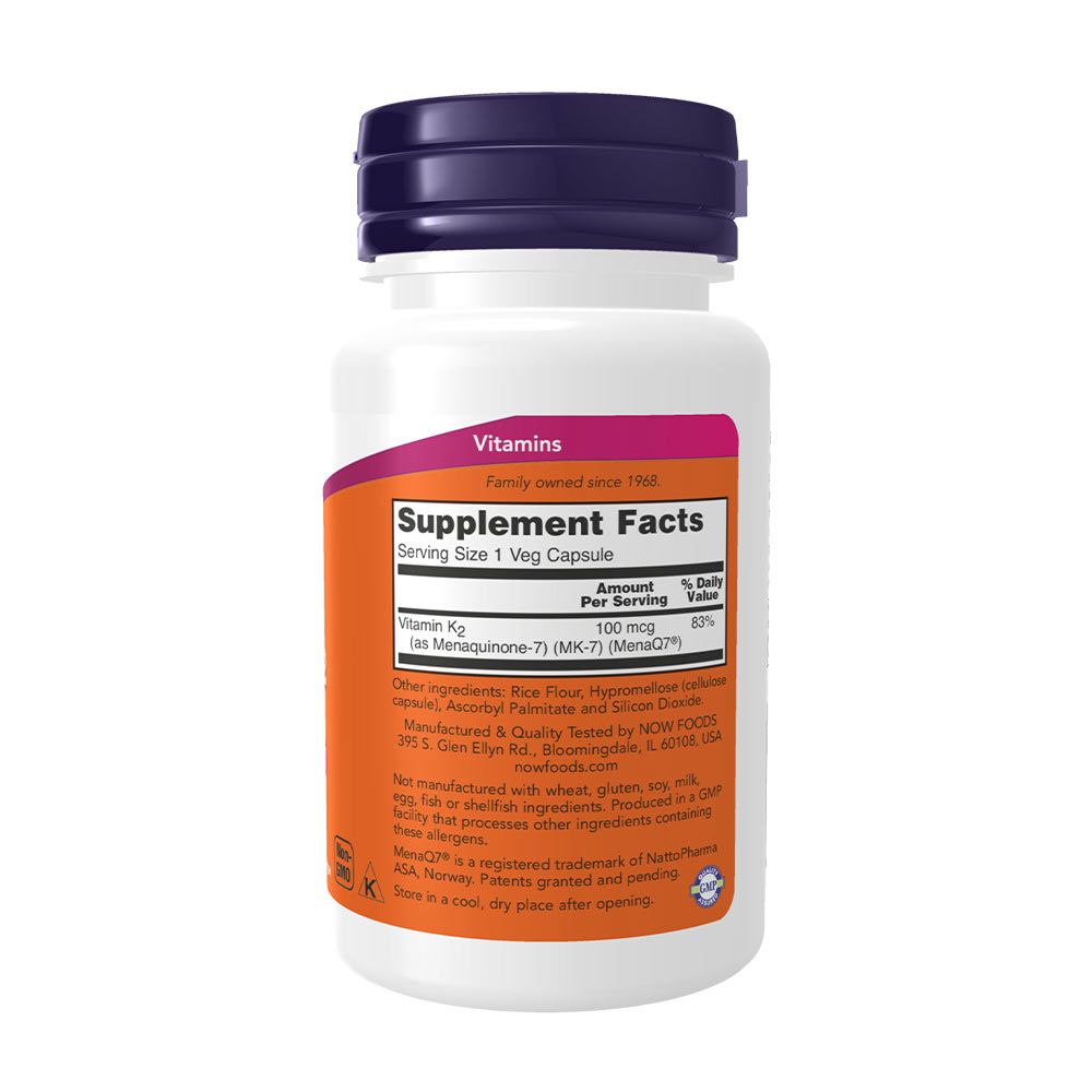 NOW - MK-7 K2-VITAMIN 100 MCG - 60 KAPSZULA NOW - MK-7 K2-VITAMIN 100 MCG - 60 KAPSZULA