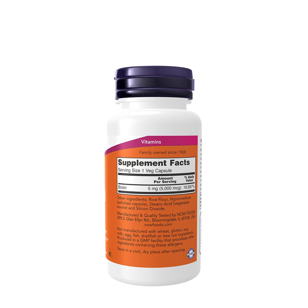 NOW - BIOTIN 5000 MCG - 60 KAPSZULA NOW - BIOTIN 5000 MCG - 60 KAPSZULA