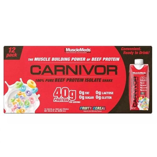 MUSCLEMEDS - CARNIVOR RTD - READY-TO-DRINK BEEF PROTEIN ISOLATE SHAKE - MARHAFEHÉRJE IZOLÁTUM SHAKE - 12X500 ML