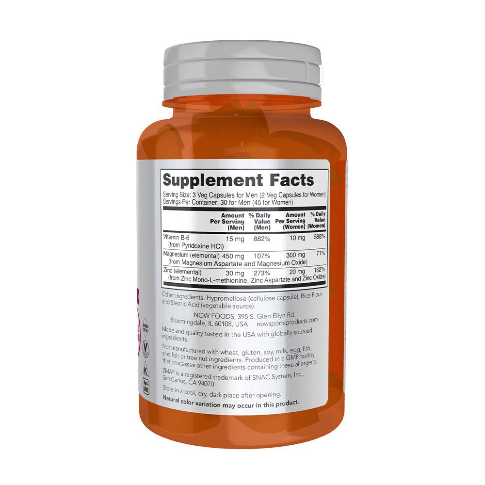 NOW - ZMA - CINK, MAGNÉZIUM ÉS B6-VITAMIN - 90 KAPSZULA NOW - ZMA - CINK, MAGNÉZIUM ÉS B6-VITAMIN - 90 KAPSZULA
