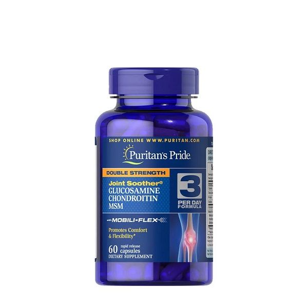 PURITANS PRIDE - DOUBLE STRENGTH GLUCOSAMINE CHONDROITIN & MSM JOINT SOOTHER - 60 KAPSZULA	