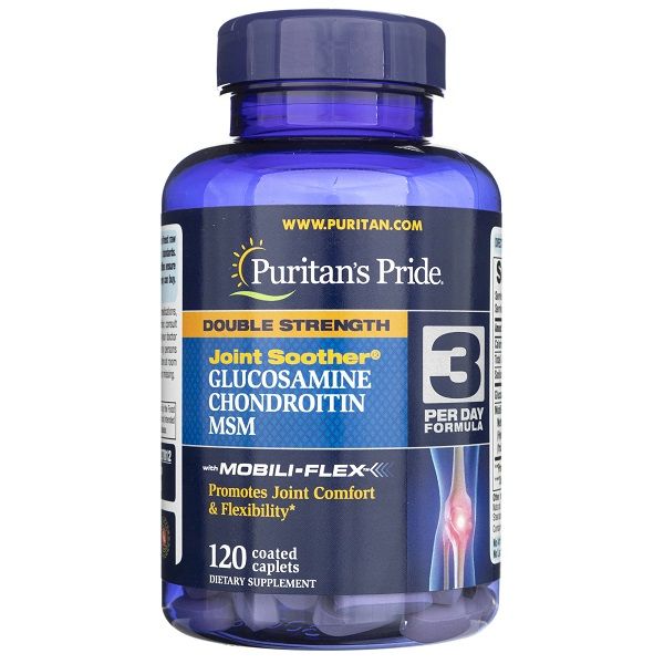 PURITANS PRIDE - DOUBLE STRENGTH GLUCOSAMINE CHONDROITIN & MSM JOINT SOOTHER - 120 KAPSZULA