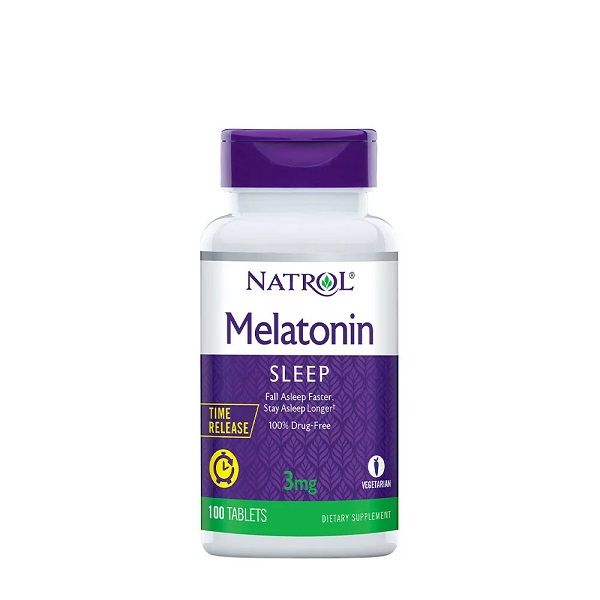 NATROL - MELATONIN 3 MG TIME RELEASE - NYÚJTOTT FELSZÍVÓDÁSÚ MELATONIN - 100 KAPSZULA