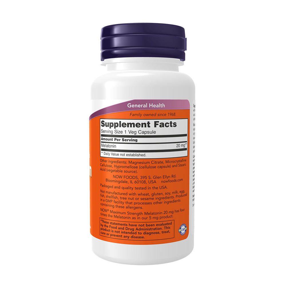 NOW - ULTRA ERŐS MELATONIN 20 MG - 90 KAPSZULA NOW - ULTRA ERŐS MELATONIN 20 MG - 90 KAPSZULA