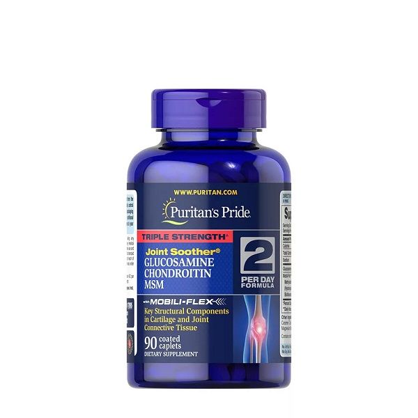 PURITANS PRIDE - TRIPLE STRENGTH GLUCOSAMINE CHONDROITIN & MSM JOINT SOOTHER - 90 KAPSZULA