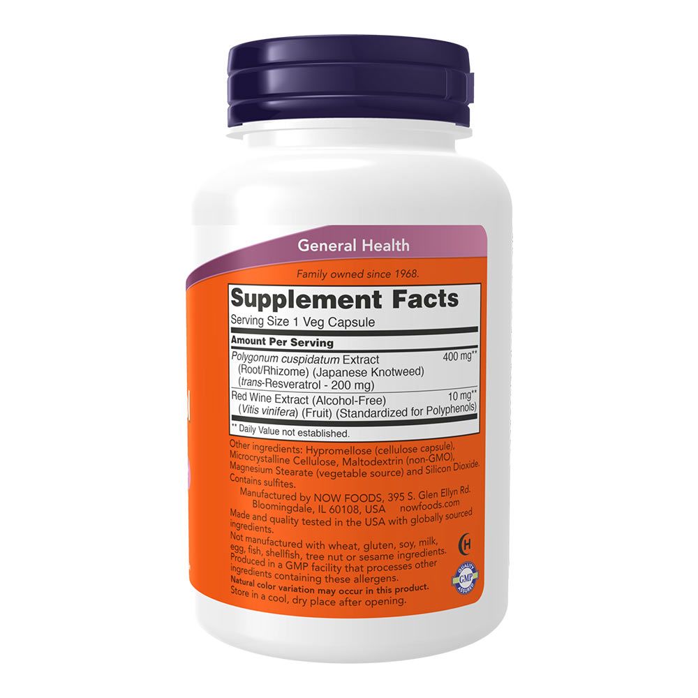 NOW - TERMÉSZETES RESVERATROL 200 MG - 120 KAPSZULA NOW - TERMÉSZETES RESVERATROL 200 MG - 120 KAPSZULA