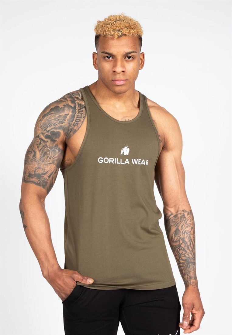 GORILLA WEAR - CARTER STRETCH TANK TOP - ARMY ZÖLD TRIKÓ