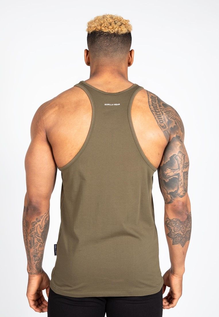 GORILLA WEAR - CARTER STRETCH TANK TOP - ARMY ZÖLD TRIKÓ