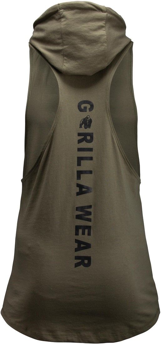 GORILLA WEAR - LAWRENCE HOODED TANK TOP - ARMY ZÖLD TRIKÓ