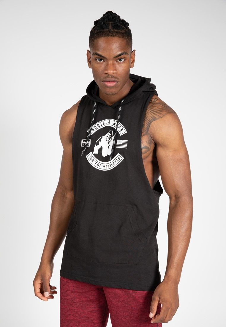 GORILLA WEAR - LAWRENCE HOODED TANK TOP - FEKETE TRIKÓ