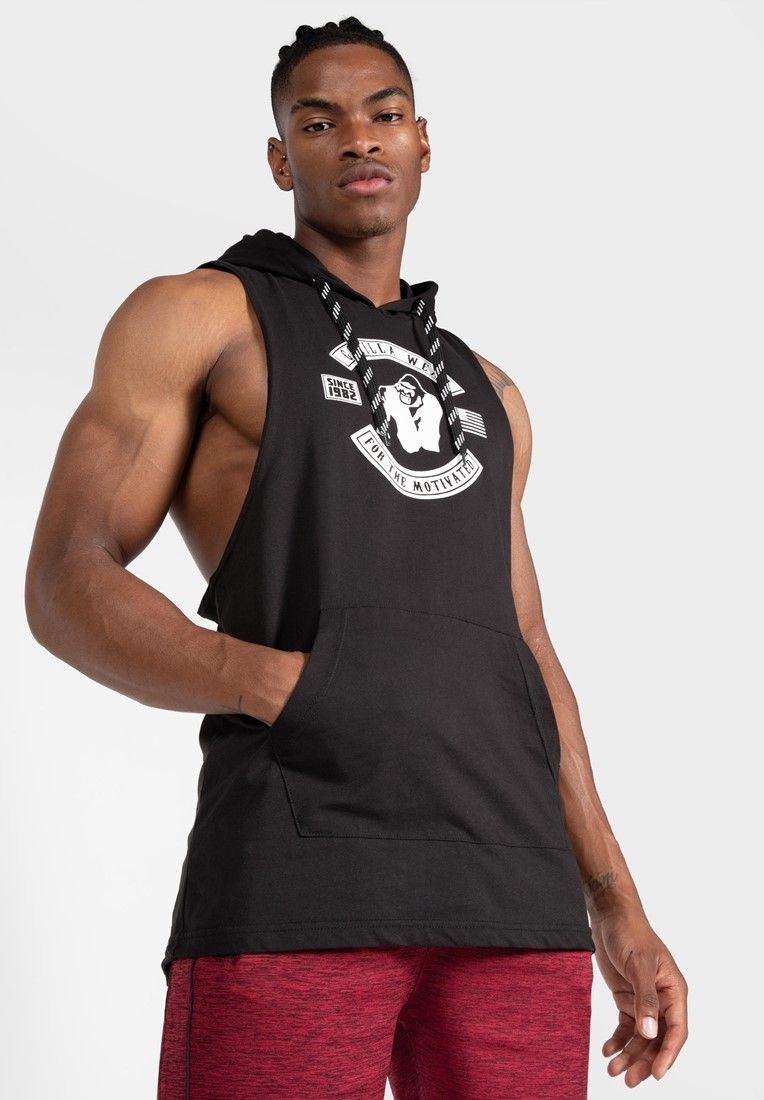 GORILLA WEAR - LAWRENCE HOODED TANK TOP - FEKETE TRIKÓ