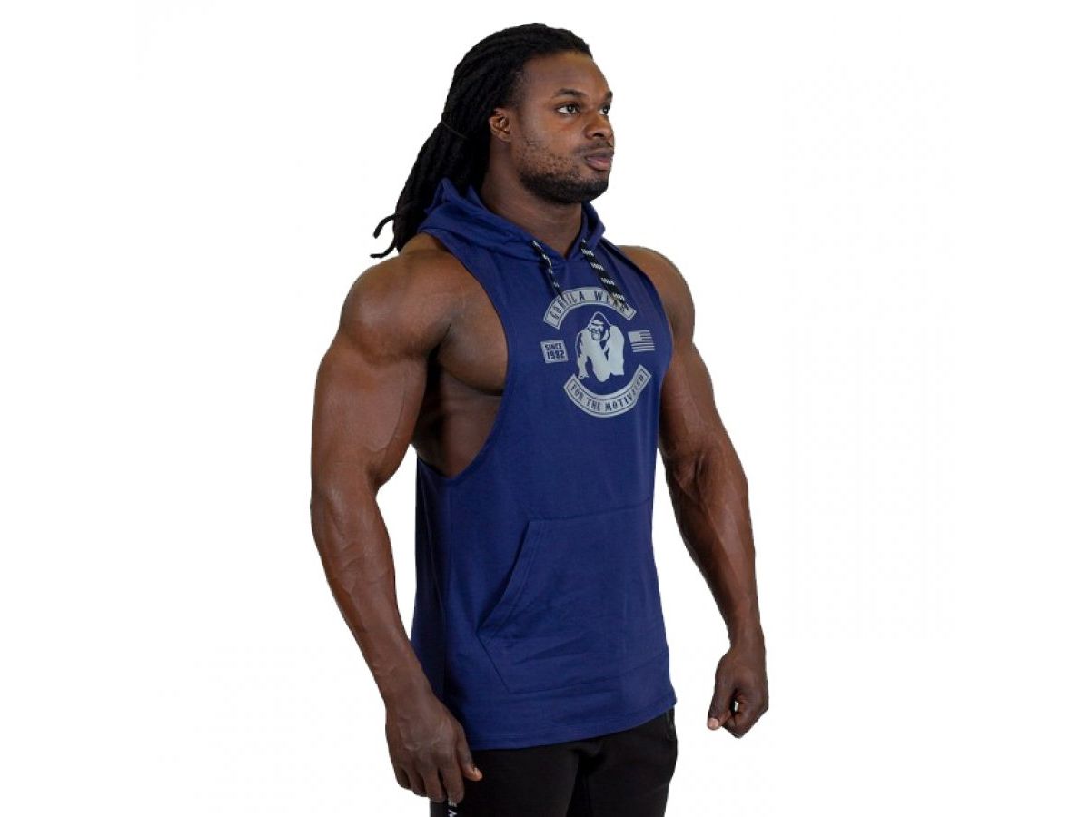 GORILLA WEAR - LAWRENCE HOODED TANK TOP - NAVY KÉK TRIKÓ