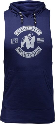 GORILLA WEAR - LAWRENCE HOODED TANK TOP - NAVY KÉK TRIKÓ