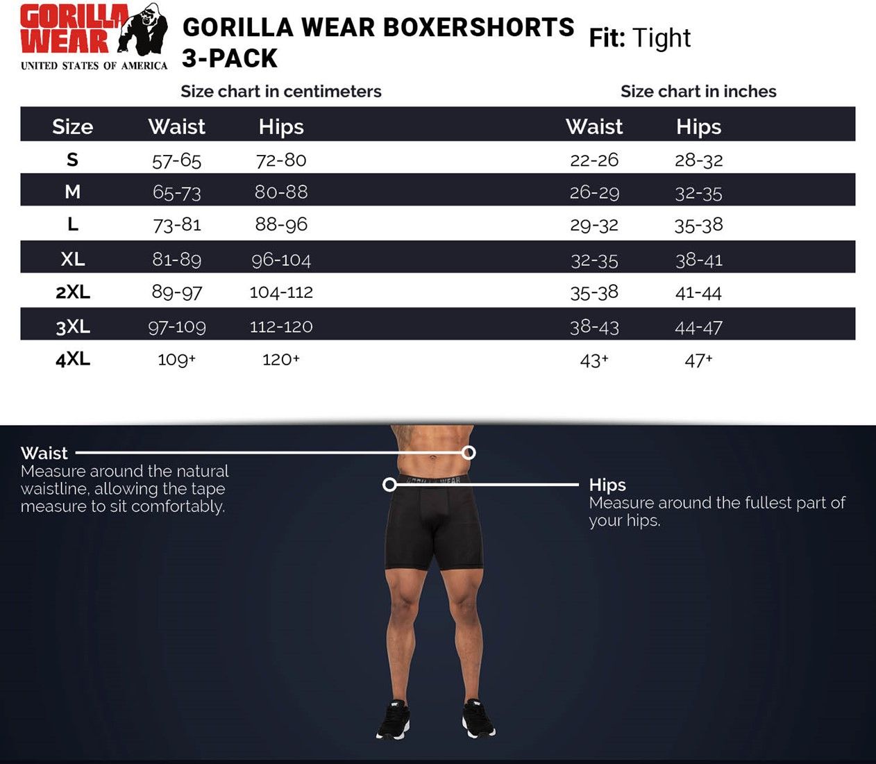 GORILLA WEAR - BOXERSHORTS 3-PACK - BOXERALSÓ 3 RÉSZES CSOMAG - FEKETE