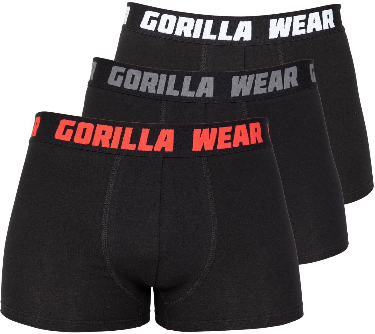 GORILLA WEAR - BOXERSHORTS 3-PACK - BOXERALSÓ 3 RÉSZES CSOMAG - FEKETE