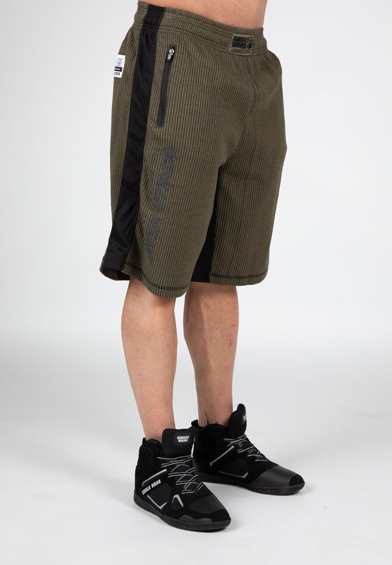 GORILLA WEAR - AUGUSTINE OLD SCHOOL SHORTS - ARMY ZÖLD RÖVIDNADRÁG