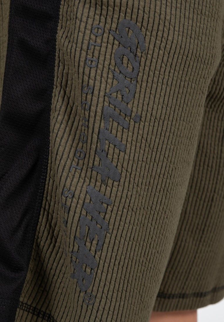 GORILLA WEAR - AUGUSTINE OLD SCHOOL SHORTS - ARMY ZÖLD RÖVIDNADRÁG