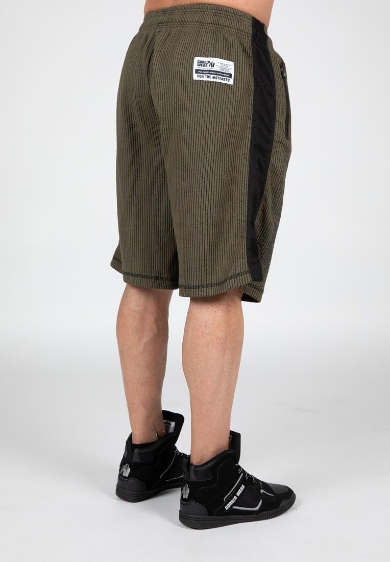 GORILLA WEAR - AUGUSTINE OLD SCHOOL SHORTS - ARMY ZÖLD RÖVIDNADRÁG