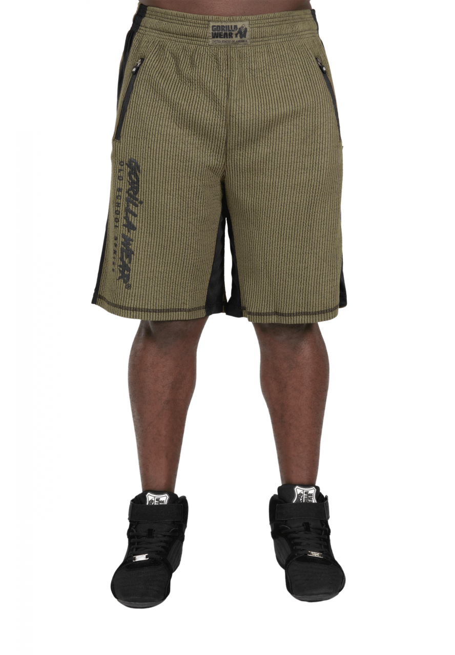 GORILLA WEAR - AUGUSTINE OLD SCHOOL SHORTS - ARMY ZÖLD RÖVIDNADRÁG