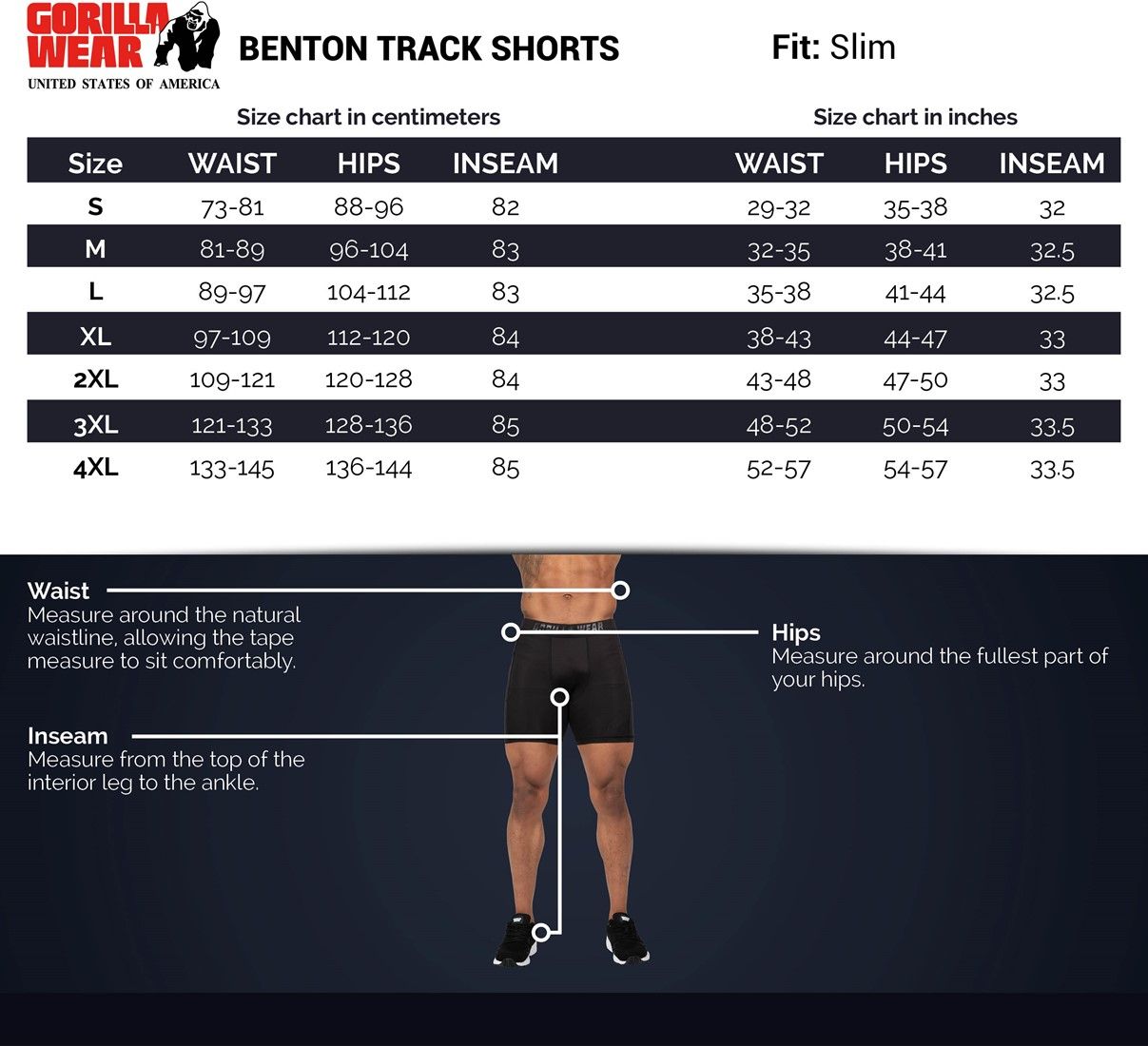 GORILLA WEAR - BENTON TRACK SHORTS - FEKETE RÖVIDNADRÁG