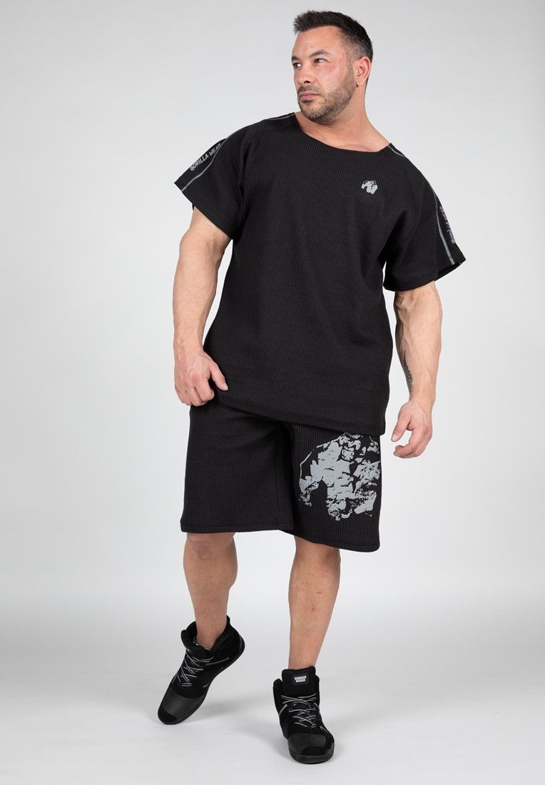 GORILLA WEAR - BUFFALO OLD SCHOOL WORKOUT SHORTS - FEKETE/SZÜRKE RÖVIDNADRÁG GORILLA WEAR - BUFFALO OLD SCHOOL WORKOUT SHORTS - FEKETE/SZÜRKE RÖVIDNADRÁG