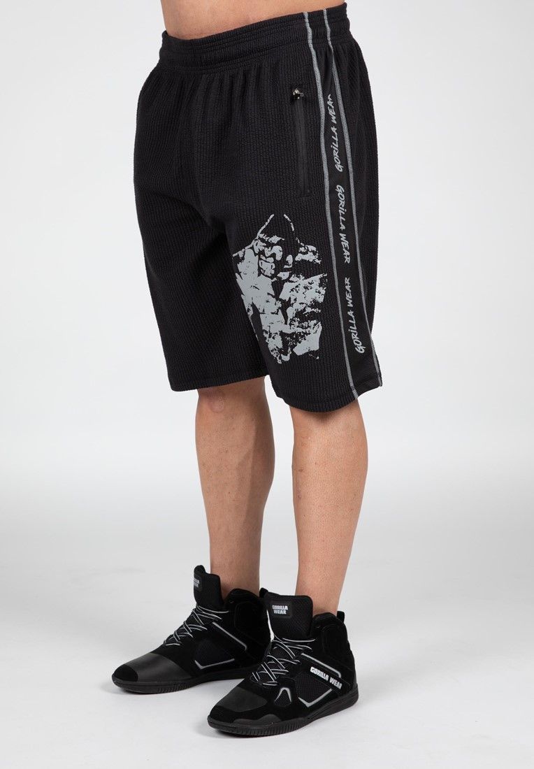 GORILLA WEAR - BUFFALO OLD SCHOOL WORKOUT SHORTS - FEKETE/SZÜRKE RÖVIDNADRÁG GORILLA WEAR - BUFFALO OLD SCHOOL WORKOUT SHORTS - FEKETE/SZÜRKE RÖVIDNADRÁG