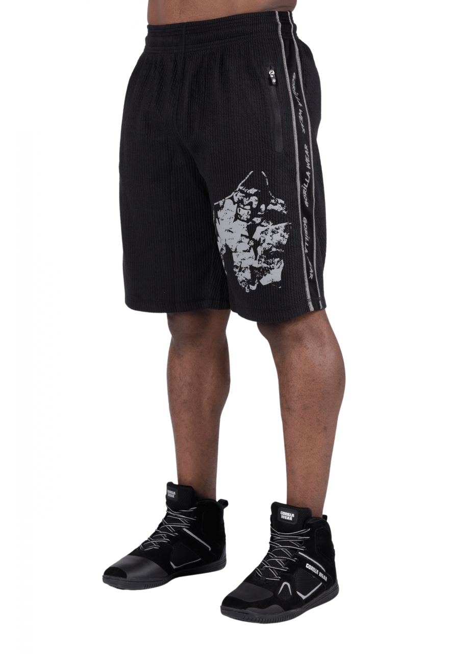 GORILLA WEAR - BUFFALO OLD SCHOOL WORKOUT SHORTS - FEKETE/SZÜRKE RÖVIDNADRÁG GORILLA WEAR - BUFFALO OLD SCHOOL WORKOUT SHORTS - FEKETE/SZÜRKE RÖVIDNADRÁG