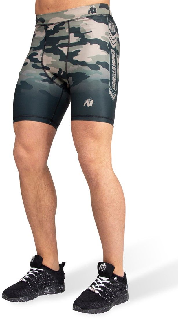 GORILLA WEAR - FRANKLIN SHORTS - ARMY ZÖLD CAMO RÖVIDNADRÁG