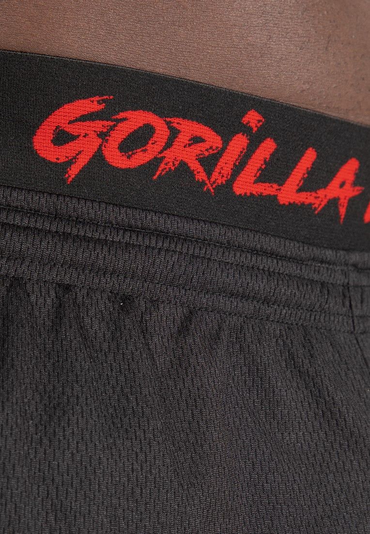 GORILLA WEAR - MERCURY MESH SHORTS - FEKETE/PIROS RÖVIDNADRÁG