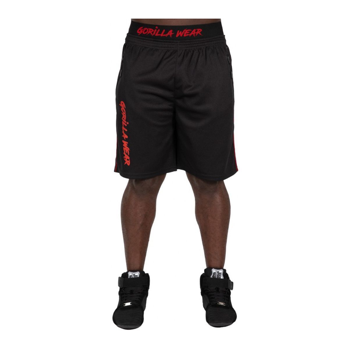 GORILLA WEAR - MERCURY MESH SHORTS - FEKETE/PIROS RÖVIDNADRÁG