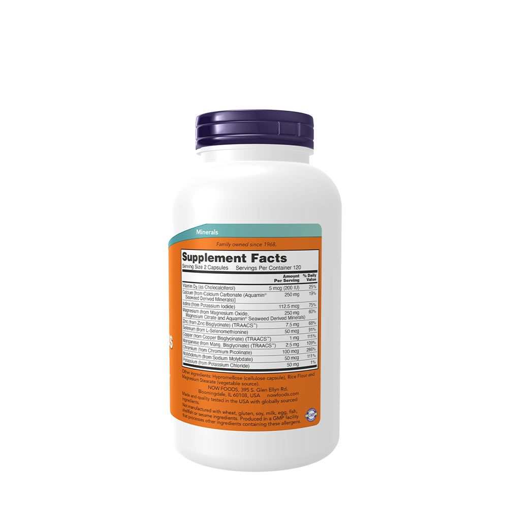 NOW - TELJES SPEKTRUMÚ ÁSVÁNYI ANYAG - FULL SPECTRUM MINERAL CAPS - 240 KAPSZULA